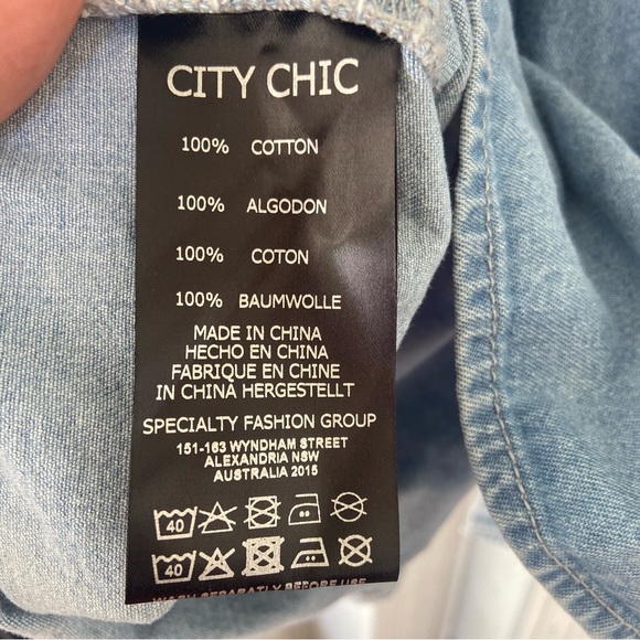 City Chic Plus Size Sweet Denim Light Color Dress New W Tags, Matching Belt! - Picture 7 of 11